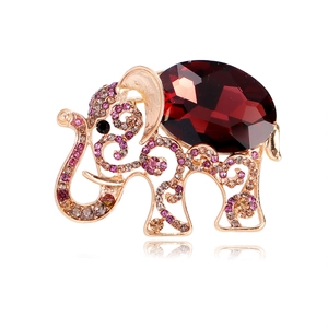 Vintage Alloy Rhinestone Elephant Brooch Pin For Women Men Fashion Animal Shape Corsage Jewelry Accessory Gift For Daily Banquet