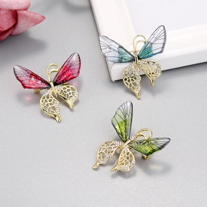 Élégante Broche Papillon Pour Femme Alliage Strass Ailes Acryliques Épingle Style Coréen Bijoux De Mode Accessoires Pour Costume
