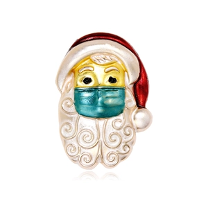 Kreative Weihnachtsmann Brosche Mit Maske Legierung Emaille Anstecknadel Festlicher Schmuck Geschenk Für Damen Herren