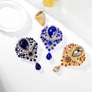 Vintage waterdruppel kristallen broche en hanger met strass in meerdere kleuren