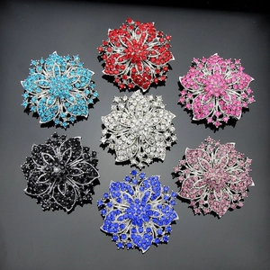 Luxury Alloy Rhinestone Flower Brooch Pin For Women Elegant Crystal Bauhinia Garland Brooch For Wedding Banquet Party Fashion Jewelry