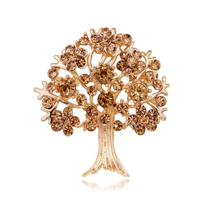 Broche Arbre De Vie En Alliage Avec Strass Vintage Pour Femmes Hommes Bijoux De Mode Or Argent Rouge Champagne Cristal Broche