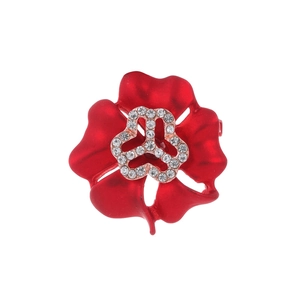 Broche Fleur Peinte Mate pour Femmes Alliage de Zinc Strass Épingle Florale Élégante Bijoux Inspirés de la Fédération