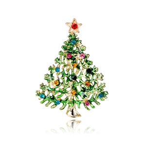 Weihnachtsbaum Brosche Für Damen Herren Strass Emaille Stern Pin Mode Schmuck Weihnachten Kleidung Dekoration Accessoires