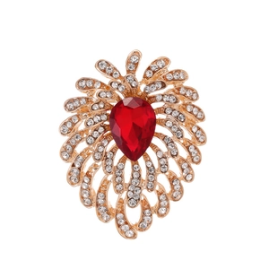 Vintage Zinc Alloy Peacock Tail Brooch For Women Exquisite Rhinestone Inlaid Fan Shaped Pin Wedding Banquet Jewelry Gift