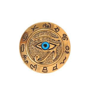 Vintage Egyptian Eye Of Horus Brooch Pin For Men Women Punk Style Zinc Alloy Round Evil Eye Badge Jewelry Gift