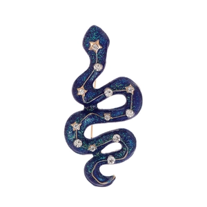 Exaggerated Alloy Snake Brooch Women Men Rhinestone Starry Sky Constellation Animal Brooch Pin Enamel Fashion Jewelry