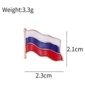 Pin's drapeau russe en alliage de zinc avec dorure et couleurs blanc, bleu, rouge