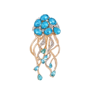 Eleganter Quallen Brosche Legierung Strass Meerestier Brustnadel Für Kleidung Dekoration Damen Herren Mode Schmuck Zubehör