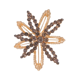 Elegant Snowflake Brooch Zinc Alloy Rhinestone Breastpin Vintage Flower Lapel Pin For Women Wedding Party Jewelry Accessories