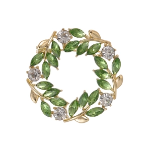 Spilla a Ghirlanda di Grano Vintage Strass Lega di Zinco Marquise Foglia Spille Fibbia Anti-Esposizione Gioielli per Donna