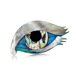 Exotic Evil Eye Brooch Pin For Women Men Natural Mother Of Artificial Pearl Abalone Shell Inlaid Zinc Alloy Decorative Clothing Pin Accessory