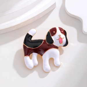 Cute Enamel Beagle Dog Brooch For Women Men Zinc Alloy Cartoon Animal Lapel Pin Pins Jewelry Backpack Clothes Accessory Gift