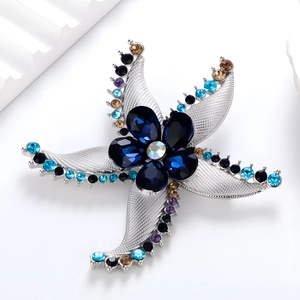 Squisita Spilla a Forma di Stella Marina in Lega con Strass Lucidi Spilla a Forma di Fiore di Stella Marina Accessori Moda per Donna Gioielli da Sposa Regalo