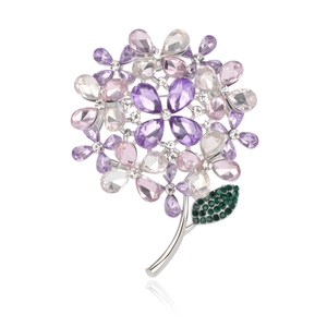 Vintage Lila Wisteria Blume Brosche Für Damen Elegant Legierung Strass Corsage Schal Pin Mode Kleidung Accessoires Schmuck Geschenk