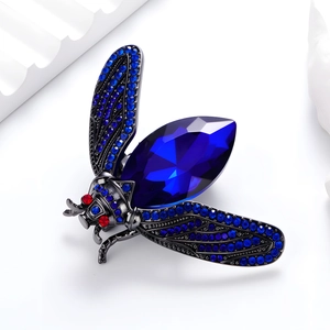 Vintage Alloy Rhinestone Insect Brooch Crystal Cicada Bee Pin For Women Wedding Banquet Party Jewelry Accessories Gift