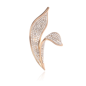 Elegante Spilla a Foglia in Lega di Zinco con Strass per Donna Spilla Botanica Asimmetrica di Alta Qualità per Matrimonio Festa Gioielli