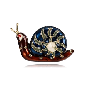 Broche Escargot Rétro Pour Hommes Et Femmes En Alliage De Zinc Émail Goutte D'Huile Animal Épingle Avec Strass Élégant Accessoire De Vêtement Cadeau