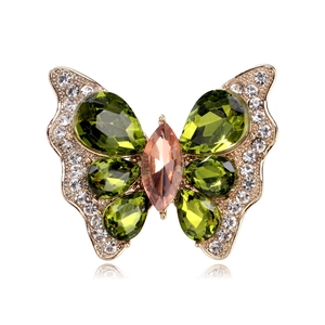 Broche Papillon en Alliage de Zinc à la Mode pour Femmes Luxe Strass Animal Corsage Épingle Accessoire de Costume Bijoux Cadeau Élégant