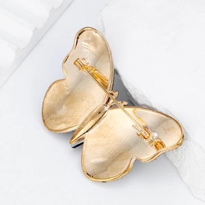Elegantere goldene Schmetterlingsbrosche mit Kristall und sicherem Nadelverschluss