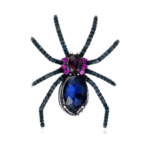 Gothic Creative Spider Brooch For Women Men Halloween Rhinestone Alloy Animal Corsage Dark Style Clothing Accessories