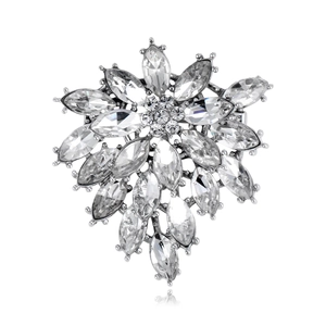 Broche Feu d'Artifice en Alliage Exagérée Épinglette Flocon de Neige en Strass Corsage pour Costume Femme Bijoux de Banquet Élégants