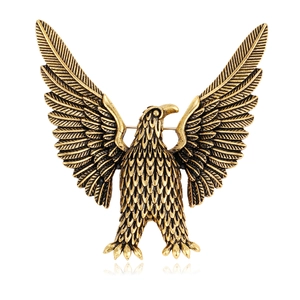 Vintage Alloy Eagle Brooch Pin For Men Women Antique Gold Silver Plated Retro Bird Animal Suit Corsage Jewelry Accessory