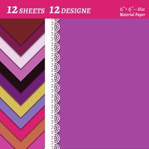 12-sheet purple aesthetic 6x6 inch scrapbook paper set for DIY creative journaling crafts