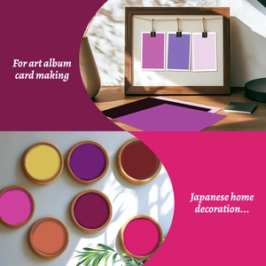 Detail of purple aesthetic craft paper sheets for DIY scrapbooking and card making