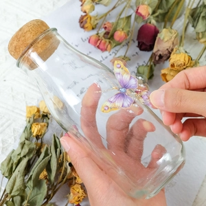 Waterproof colorful butterfly PET stickers for scrapbooking and DIY glass bottle decoration