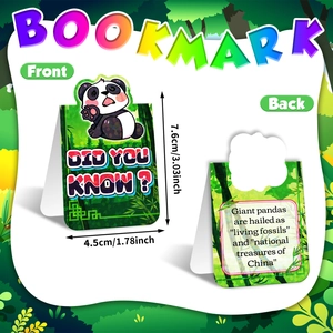 Marque-pages pliables en papier panda pour enfants avec motifs animaux et contenu éducatif