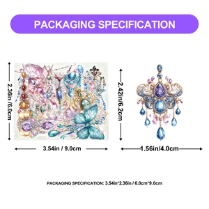 50pcs colorful butterfly and jewel PET stickers for scrapbooking with waterproof finish
