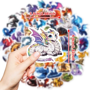 Autocollants de dragon aquarelle pour enfants en PVC imperméable de qualité
