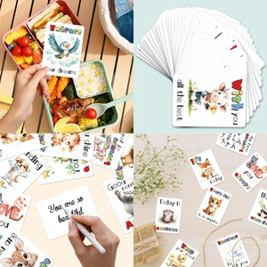 50 cute animal cartoon motivational cards with inspirational quotes for kids lunch boxes