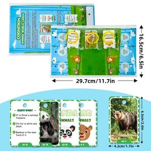 Educational animal flashcard set with blue pocket chart for early childhood learning