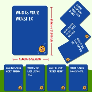 Who Can Do It party card game set with English social prompts and dimensions