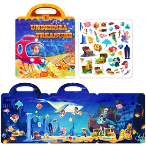 Reusable Undersea Treasure jelly sticker book for kids with mermaid ocean theme stickers