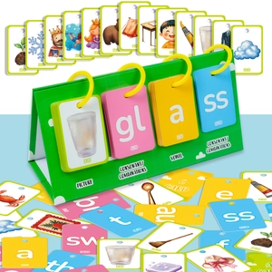 Englisch Phonetikkarten Kinder Wortbildungs-Tool Mit Grünem Klappständer Frühkindliches Lernen Klassenzimmer Lehrmittel