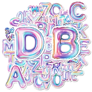 50pcs colorful 3D metallic letter and number stickers for kids rewards and DIY crafts