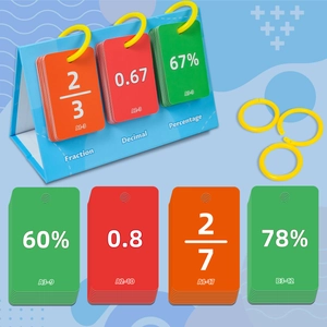 Lavagna educativa a fogli mobili per frazioni, decimali e percentuali per bambini