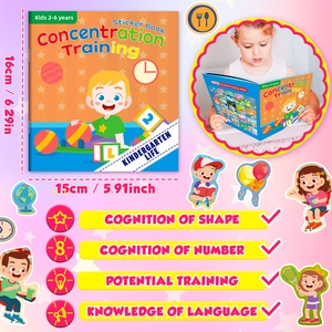 Detalle del libro de pegatinas de 16x15cm para concentración y educación temprana
