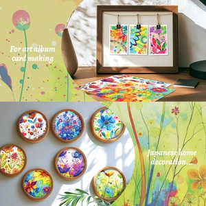 Artistic watercolor floral scrapbooking paper for DIY album crafts and home wall decoration