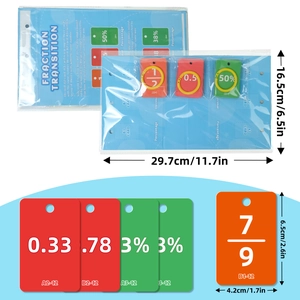 Carte educative per conversione decimali e frazioni con lavagna magnetica inclusa