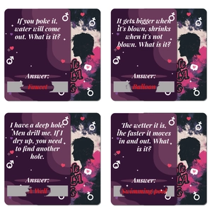 Interactive Couple Riddle Game Cards Double-Sided Adult Party Activity Cards Romantic Dating Night Games For Couples Purple