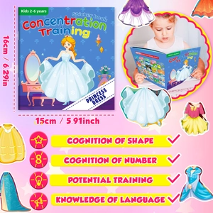 Livre d'autocollants de princesse DIY pour enfants axé sur la logique et la concentration