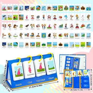 English sentence building flashcards set with flip stand for kids educational learning