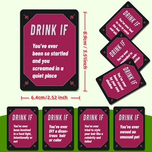 Adult party drinking game cards Drink If with pink goblet icons and 50 social directives