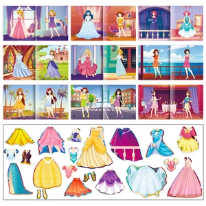 Détail de 18 décors de princesse et plus de 20 autocollants de mode pour enfants