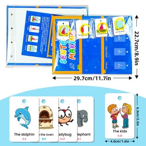 SENTENCE MAKING educational set with word cards and blue base holder for English learning