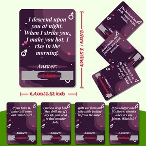 Creative purple scratch-off puzzle cards for couples set of 46 with 8.9x6.4cm dimension